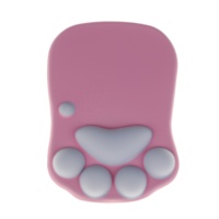 Tapis de souris 3d patte de chat, repose-poignet, en Silicone, souple, confortable, gris, rose, décoration de bureau