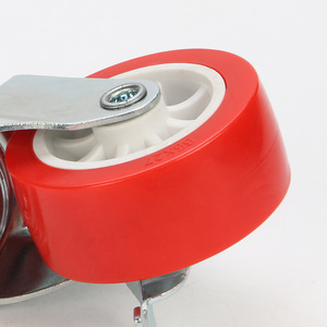PVC Swivel Caster 2.5 Inch Threaded Stem Silent Brake Industrial Furniture Casters - Product Image 3