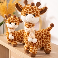 Großhandel Niedliches Giraffen-Plüschtier Weiches Stofftier mit Schal Flauschige Giraffen-Plüschfiguren für Kinder Geburtstagsgeschenk Feiertagsgeschenk