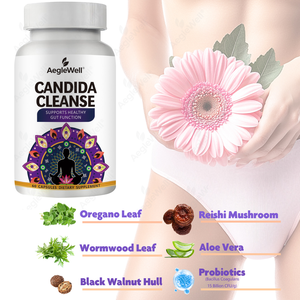 Fórmula AegleWell OEM Candida <span class=keywords><strong>Cleanse</strong></span> con Orégano, Ajenjo y Probióticos de 15B CFU para la Desintoxicación Intestinal, Control de Hongos y Equilibrio Digestivo - Product Image 4