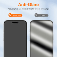 Protection d'écran en verre trempé mat anti-reflet 2.5D Silkprint pour iPhone 18 17 16 15 14 Pro Max