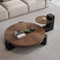 Table basse de luxe moderne monobloc, design rond, pour salon et mobilier de maison