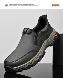 Mocassins Chunky Décontractés Haut de Gamme pour Hommes 2026 en Cuir Véritable Faits Main, à Enfiler, avec Motif Géométrique Rembourré et Semelle en Caoutchouc Anti-Taches - Product Image 4