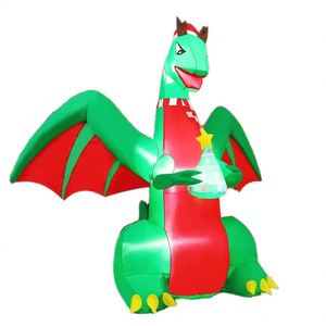 Décorations gonflables de dinosaures personnalisées de 6 pieds pour la Toussaint, avec LED intégrées, T-Rex avec chapeau de Noël, pour l'intérieur et l'extérieur, pour enfants et jardins - Product Image 1