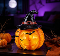 Lampe de table d'Halloween, figurine en résine colorée, statue lumineuse artisanale pour la décoration de la maison et des fêtes