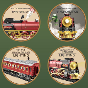 Set de Bloques de Construcción Navideños, Tren Retro Simulado con Música Clásica, Modelo de Árbol, Bloques de Ladrillos Navideños, Juguete Navideño para Niños - Product Image 3