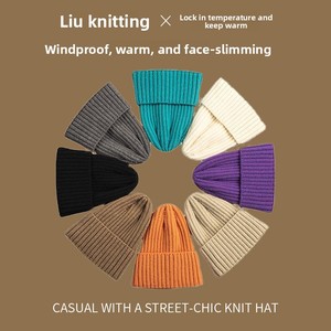 Chapeaux en <span class=keywords><strong>cachemire</strong></span> tricotés pour <span class=keywords><strong>homme</strong></span>, collection automne-hiver, respirants, imperméables, boutonnés, chauds, couleur unie, à revers, du fabricant, pour l'exportation - Product Image 3