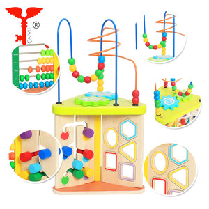 Bloc <span class=keywords><strong>de</strong></span> bois jouets Gros boulier en bois labyrinthe perles 5 en 1toy pour l'apprentissage <span class=keywords><strong>de</strong></span> bébé et jouant des jouets éducatifs - Product Image 5