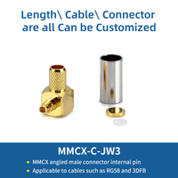 Conector MMCX Macho de Ángulo Recto de 90 Grados, 50 Ohmios, Chapado en Oro, para Cable Coaxial RG174 RG316, Compatible con OEM Personalizado