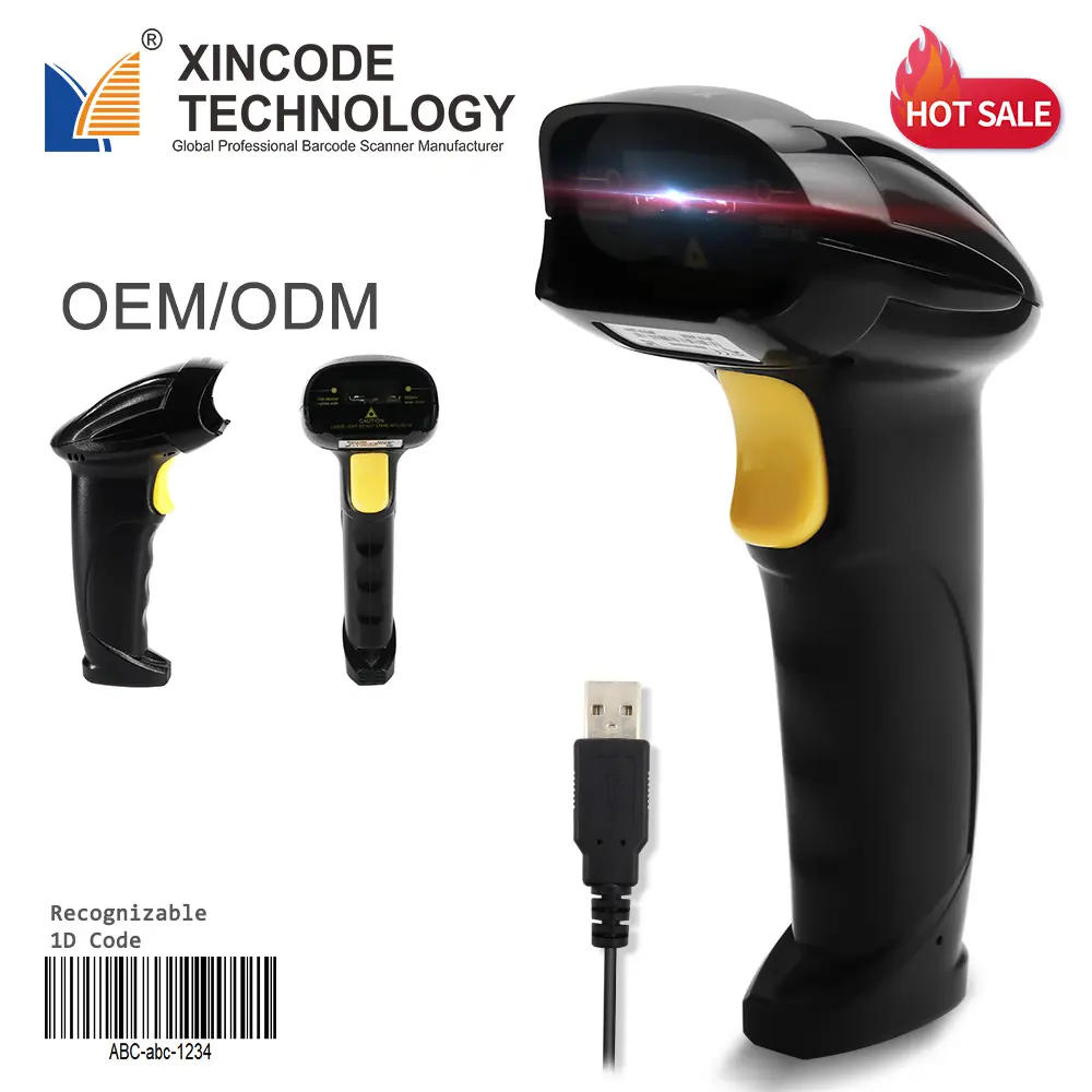 cheap price 1D barcode reader handheld scanner Android laser wired barcode scanner for supermarket sale X-9300