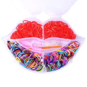 600pcs Loom Bands For Bracelet Making Children TPR Colored Rubber Bands DIY Handmade Craft Material Box