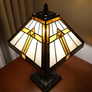 Lámpara de mesa de vidrieras estilo misión hecha a mano, lámpara de escritorio estilo <span class=keywords><strong>Tiffany</strong></span> de China para dormitorio, hogar, oficina, directo del fabricante - Product Image 5