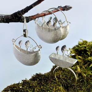 Lotus Fun Funny My Little Garden diseño <span class=keywords><strong>de</strong></span> flores hecho a mano 925 conjuntos <span class=keywords><strong>de</strong></span> joyas <span class=keywords><strong>de</strong></span> plata esterlina para mujeres joyería <span class=keywords><strong>de</strong></span> moda fina - Product Image 3