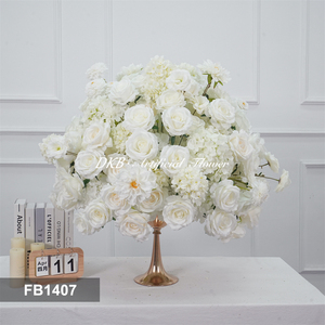 DKB Wedding Customized Artificial Real Touch Silk Roses White Large Flower Ball for Wedding Reception Table Decor - Product Image 3