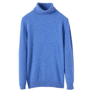 OEM Usine bas quantité minimale de commande automne hommes vêtements à manches longues couleur pure homme col roulé pulls pull en laine