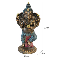 Statue artisanale en résine personnalisée seigneur Ganesha Statue en laiton dieu indien éléphant Ganesha
