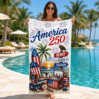Serviettes de plage surdimensionnées, 250 Years Patriotic, douces, absorbantes, à séchage rapide, pour adultes, hommes et femmes