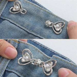 SAS vente en gros de haute qualité sans <span class=keywords><strong>couture</strong></span> boucles de taille décoratives en métal détachables pour jeans pantalons jupes - Product Image 4