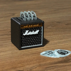Hot Mini Guitar Amp Pick Holder 3D Imprimé Basse <span class=keywords><strong>Amplificateur</strong></span> Pick Boîte De Rangement - Product Image 5