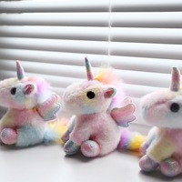 Nouvelle poupée en peluche personnalisée, licorne ailes d'ange arc-en-ciel rose fantôme, cadeau, porte-clés, pendentif, 10 cm, rembourrage en coton PP