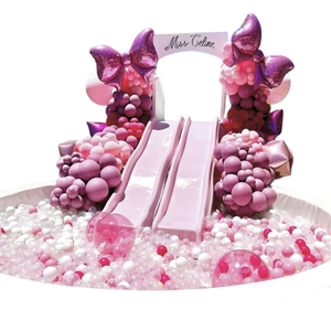 Trắng Trẻ Em Ngoài Trời Bóng Pit Hồ Bơi Với Double Side Trượt Lâu Đài Bơm Hơi Cho Bữa Tiệc Sinh Nhật - Product Image 5