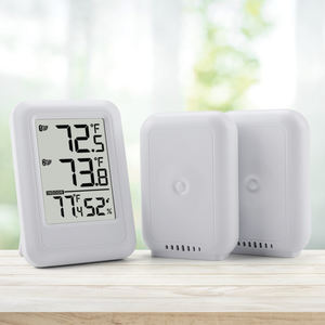 Termômetro Higrômetro Digital Automatizado de Plástico com Relógio, 2 Sensores, Grande Display LCD, Mede Umidade, Termômetro Doméstico Sem Fio - Product Image 2