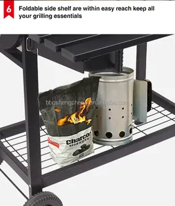 New Arrival Wholesale Smoker Outdoor Kitchen Barbecue Mini Cooking Area Trolley Charcoal BBQ Grills