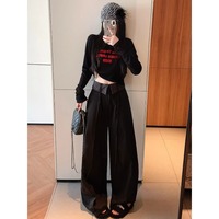 Nouveauté Automne 2026 – Pantalon large vert olive pour femme, taille plissée à revers, motif écossais, coupe droite et tombé fluide, décontracté et ample