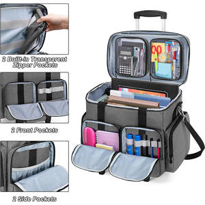 15.6 pouces ordinateur portable enseignement fournitures de bureau artisanat <span class=keywords><strong>sac</strong></span> de rangement <span class=keywords><strong>à</strong></span> <span class=keywords><strong>roulettes</strong></span> roulant Scrapbook professeur <span class=keywords><strong>sac</strong></span> fourre-tout avec roue - Product Image 3