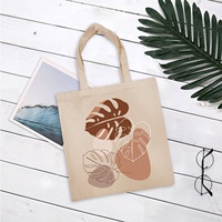 Sac fourre-tout en toile 100 % coton personnalisable WUJI, motif feuille tropicale imprimé, style nautique, objet de collection artistique, 16''x14''x25'', Chine