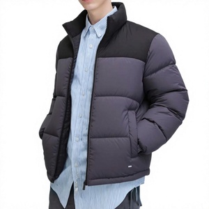 Chaqueta acolchada gruesa <span class=keywords><strong>de</strong></span> invierno para <span class=keywords><strong>hombre</strong></span> con cuello alto, abrigo holgado con cremallera y bloques <span class=keywords><strong>de</strong></span> color, top deportivo informal y cálido. - Product Image 2