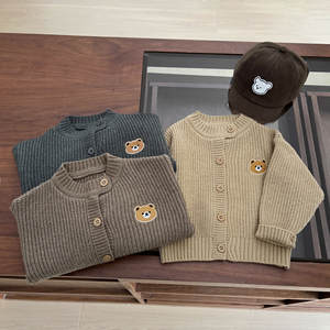 Suéteres de bebé de nuevo estilo coreano para niños, cárdigan de punto de primavera y otoño, chaqueta versátil con botones, Tops cálidos informales para niños - Product Image 4