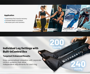 Two <strong>Legs</strong> Use Wireless Pneumatic Air Compression Boots Medical Grade Sequential <strong>Leg</strong> Massager Muscle Pain Relief DVT Prevention - Product Image 3
