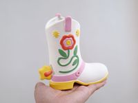 Petit Vase de botte de Cowboy Vase de botte de Cowgirl mignon Décor d'étagère en céramique colorée pour la maison ou le bureau Unique Porte-fleur Funky excentrique