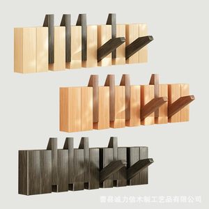 Wooden Wall Mounted <b>Clothes</b> Rack Piano Keys Design Coat Hook Entryway <b>Storage</b> Organizer Living Room Key Umbrella Holder - Product Image 4