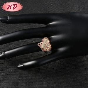 خواتم زفاف تركية مطلية بالذهب، مجوهرات نحاسية مصممة بأناقة للنساء بتقنية ترصيع ذهب عيار 18 قيراط - Product Image 5