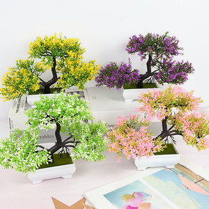 Maceta de árbol pequeño para bonsái, flores falsas, adornos en maceta para Decoración de mesa, habitación, Hotel, jardín, plantas artificiales - Product Image 3