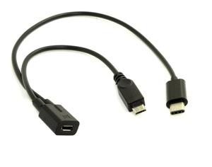 Splitter Adapter Micro USB nữ để USBC Nam + Type-C nam cáp mở rộng - Product Image 2