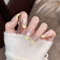 Uñas Acrílicas Hechas a Mano de Color Sólido con Efecto Ojo de Gato, Paquete de 10 Uñas Postizas al por Mayor, Uñas a Presión