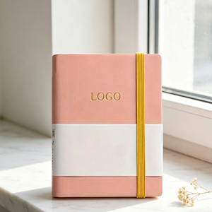 Carnet A7 personnalisé, 100 feuilles, en cuir PU, reliure cousue, impression couleur intérieure, bloc-notes promotionnel pour petites séries - Product Image 1