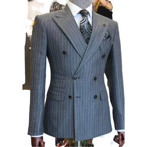 <span class=keywords><strong>Traje</strong></span> de tres piezas de tela estirada a rayas de alta calidad con Spandex <span class=keywords><strong>traje</strong></span> de doble botonadura <span class=keywords><strong>traje</strong></span> informal de negocios para <span class=keywords><strong>hombre</strong></span> - Product Image 5