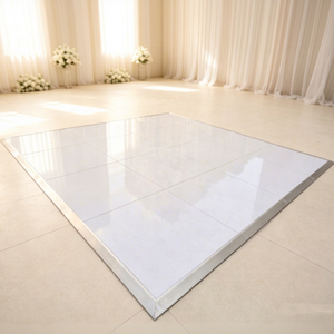 Wholesale <b>White</b>/Black Mirror Dance Floor Panels Plywood with Aluminum <b>Frame</b> Interlocking Wedding Event Dance Floor - Product Image 1