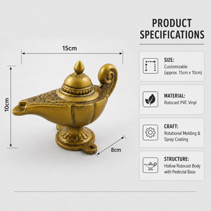 Lámpara de Vinilo con Forma de Lámpara Mágica de Aladino en Bronce Antiguo, Decoración para Sala de Estar, Estantería, Cafetería, Fiestas Temáticas, Artículo Coleccionable, Regalo - Product Image 3