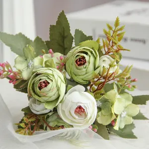 Flores artificiales para decoración de boda, venta al por mayor, 2022