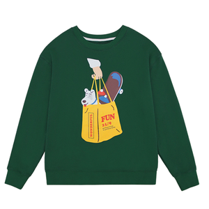 Sweat-shirt à col rond pour homme, imprimé dessin animé vert, coupe classique, pull décontracté en coton tricoté, vêtement d'automne - Product Image 3