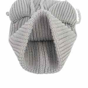 หมวกไหมพรมผู้หญิงขายส่ง หลายสี ลายทางถักโครเชต์ หูแมวปีศาจน้อย หมวกอุ่นๆ สไตล์ Y2K หมวกบีนนี่แบบพับขอบสำหรับฤดูหนาว - Product Image 6