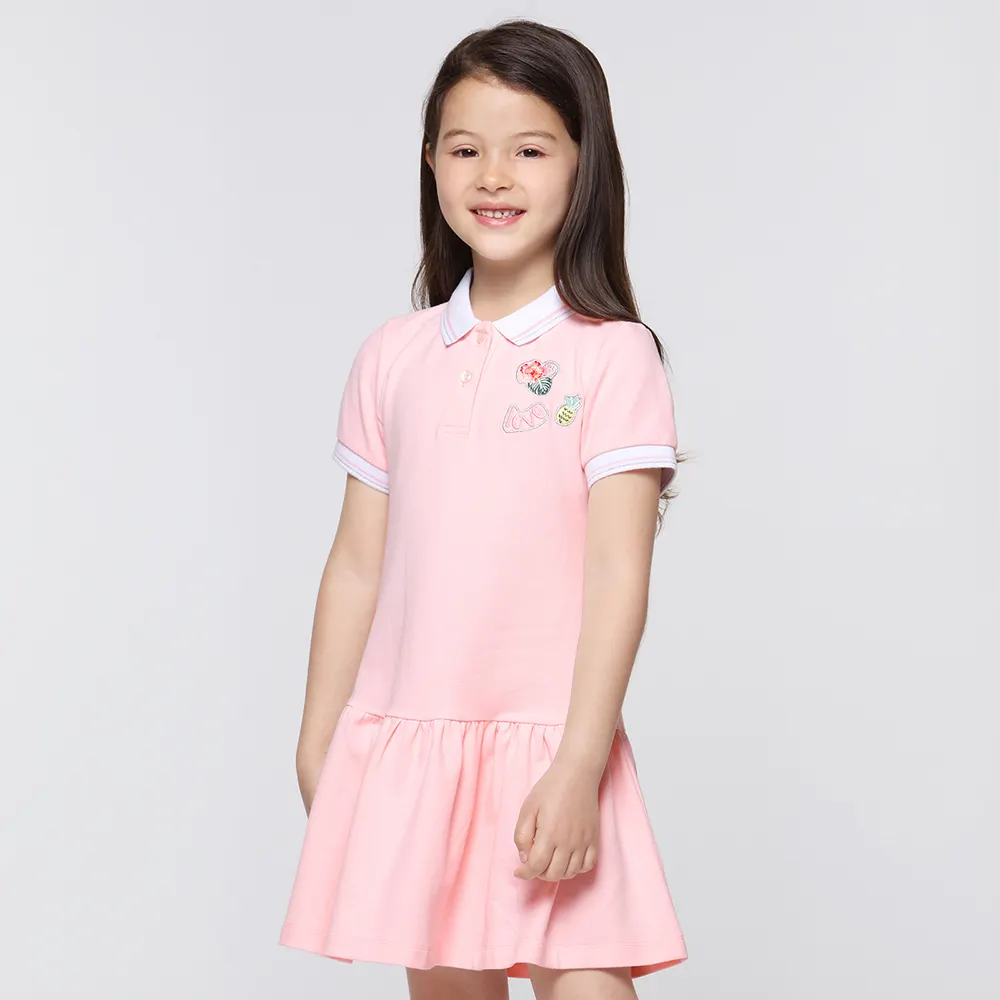 Wholesales Cotton Comfortable Preppy Style Polo Dress For Girl Fashion Kids Short Sleeve Dresses Children Clothes Polo Dress