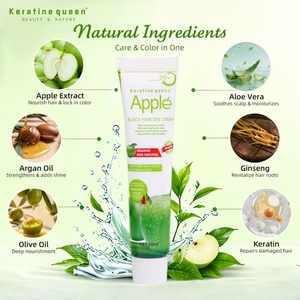 Crema de Tinte para el Cabello Negra Instantánea de 5 Minutos, 60ml*2, con Extracto de Manzana, Crema Suave para Colorear el Cabello, Paquete Doble para Uso en Casa o Salón de Belleza - Product Image 5