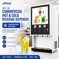 Commerciële instant drankenautomaat 58TL-6-C, 3 poederreservoirs, 6 smaken, compressor koeling, 10 kopjes/min drankenautomaat