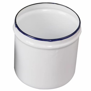 Bai Rui Enamel Medical Jar White 8cm 9cm 10cm 12cm Disinfection Storage <b>Container</b> With Lid - Product Image 2